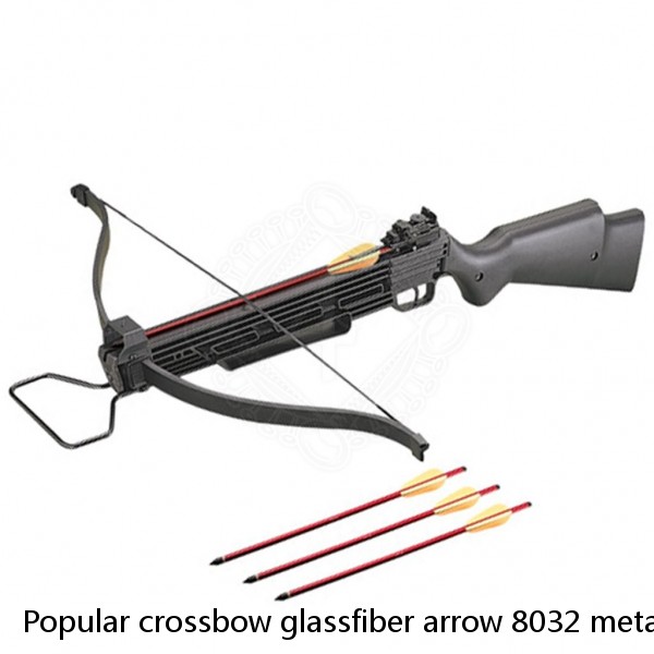 Popular crossbow glassfiber arrow 8032 metal heads for shooting
