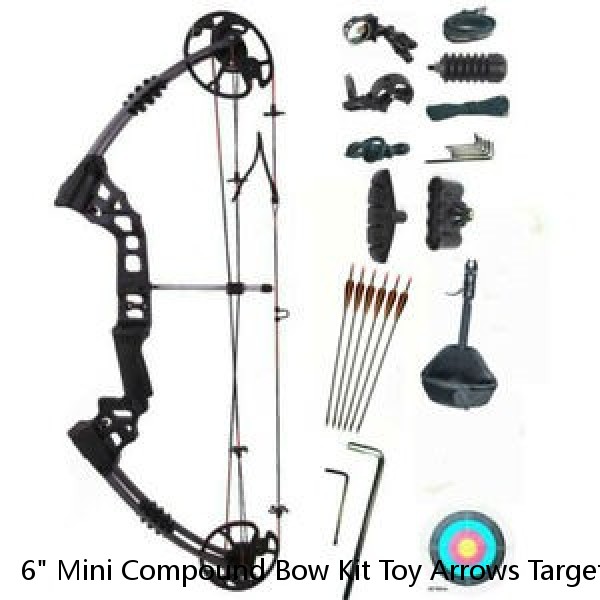 6" Mini Compound Bow Kit Toy Arrows Target Shooting Archery Gift Pocket Bow