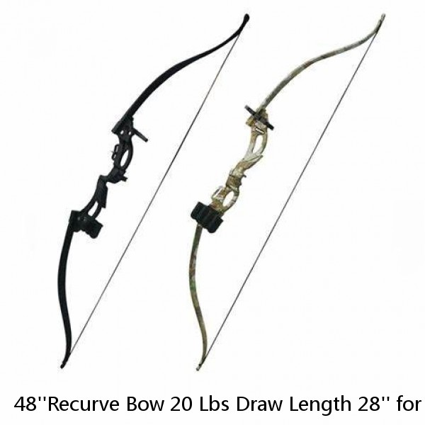 48''Recurve Bow 20 Lbs Draw Length 28'' for Right Hand User Archery Hunting 